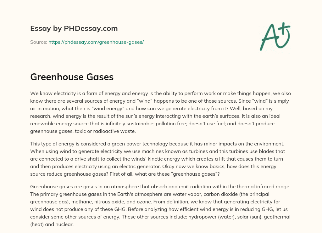 essay on greenhouse gases