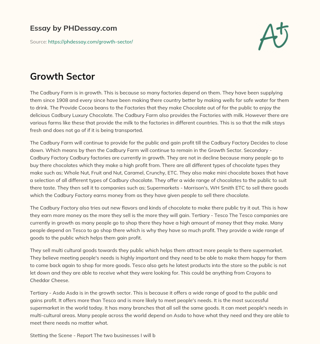 Growth Sector essay