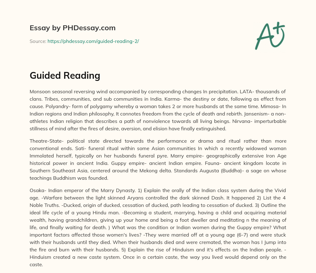 Guided Reading essay