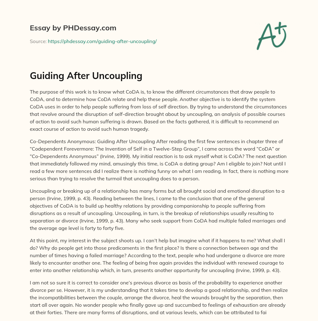 Guiding After Uncoupling essay