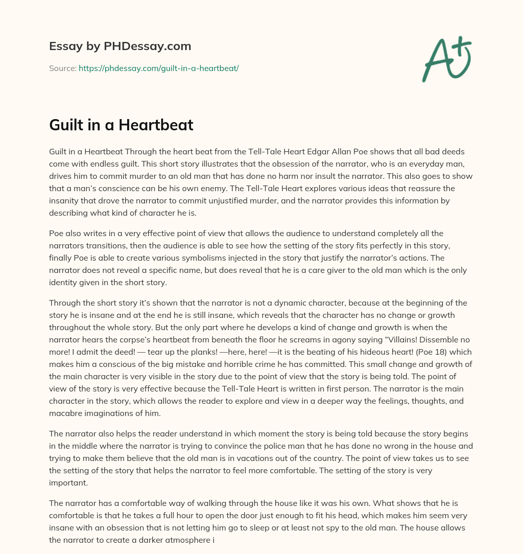 Guilt in a Heartbeat essay