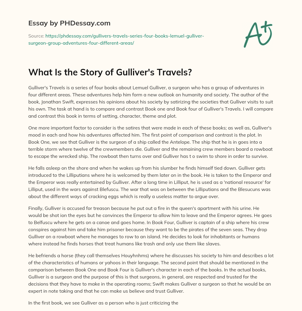 essay topics for gulliver's travels