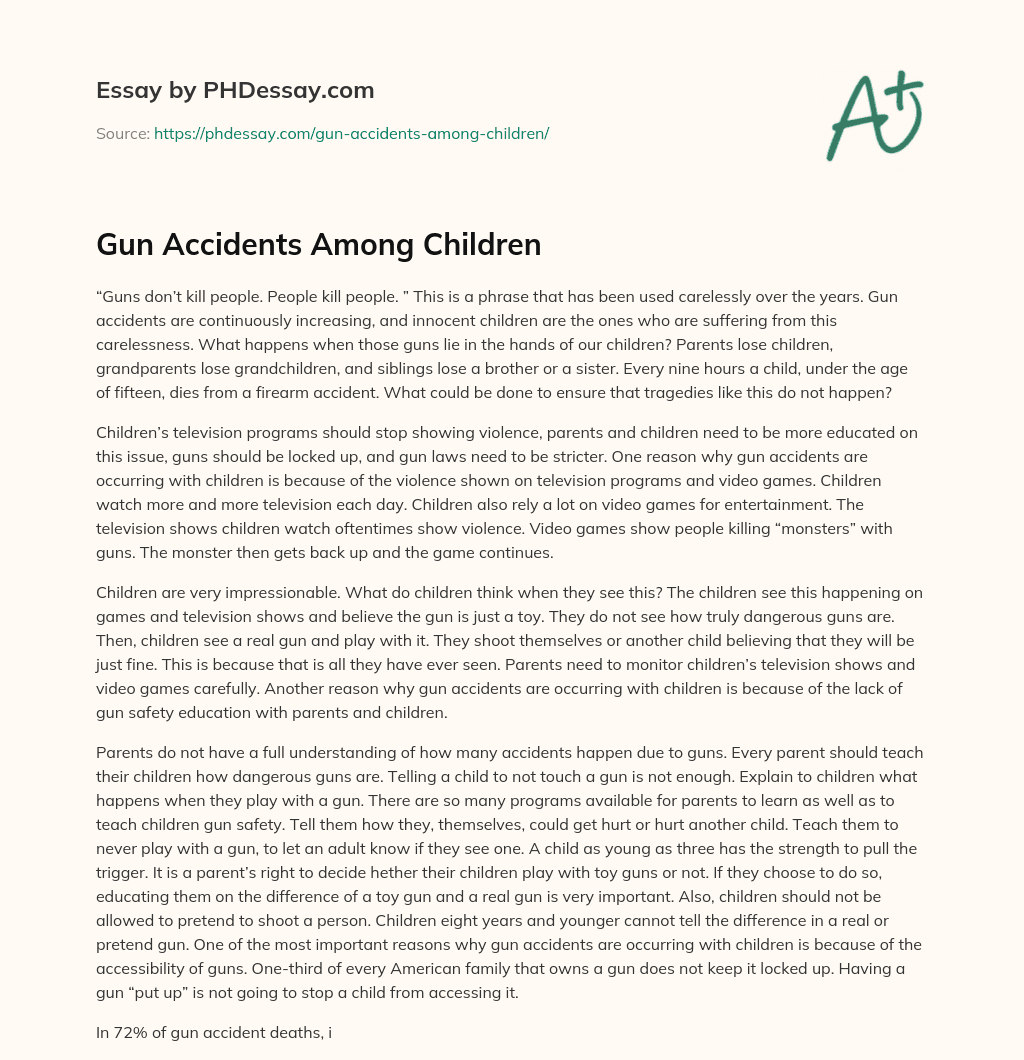 Gun Accidents Among Children essay