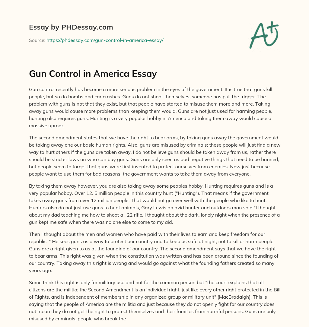 good essay titles for gun control