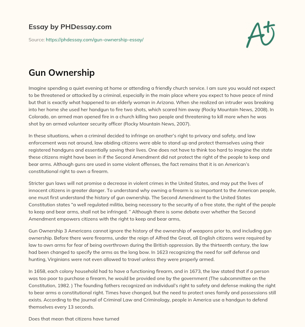 Gun Ownership essay