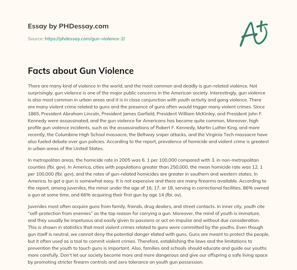 Facts about Gun Violence essay