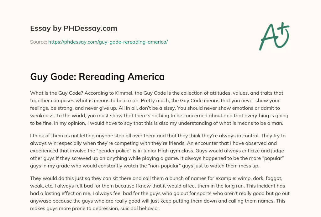 Guy Gode: Rereading America essay