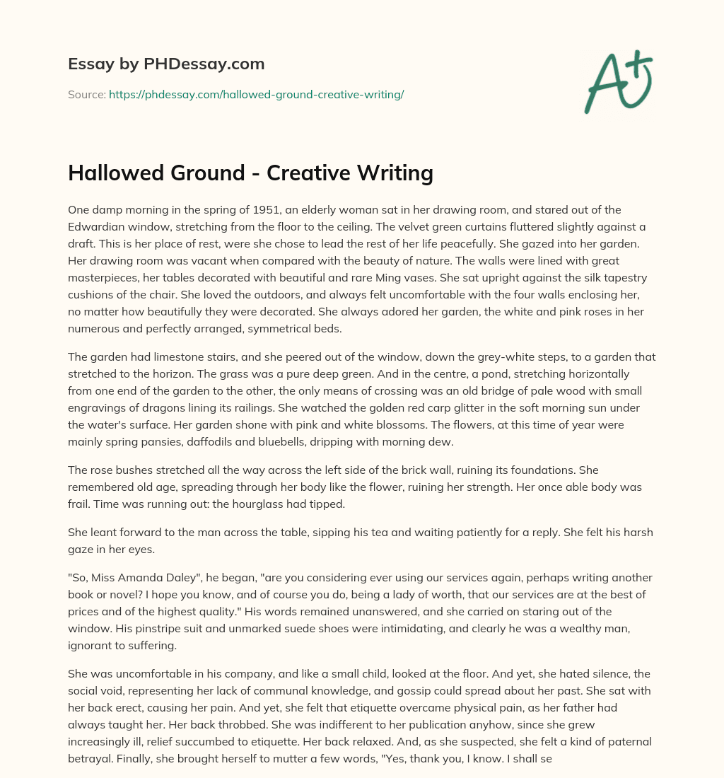 Hallowed Ground – Creative Writing essay