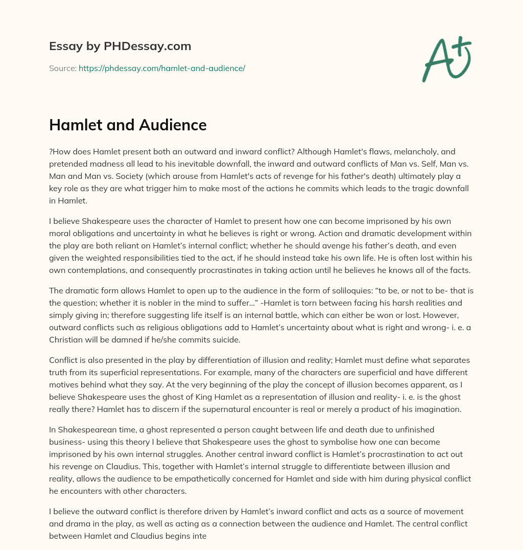 Hamlet and Audience essay