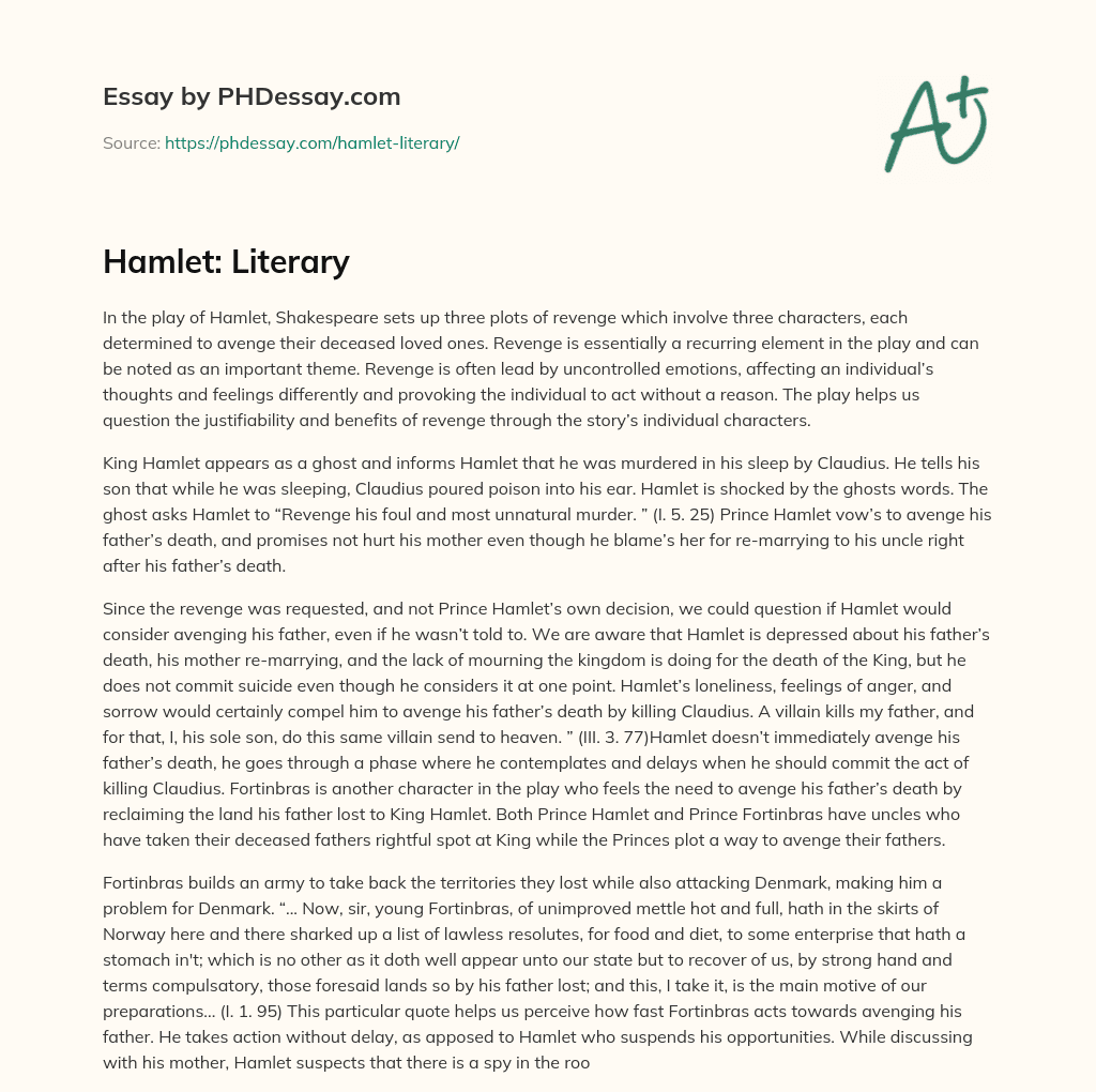 Hamlet: Literary essay
