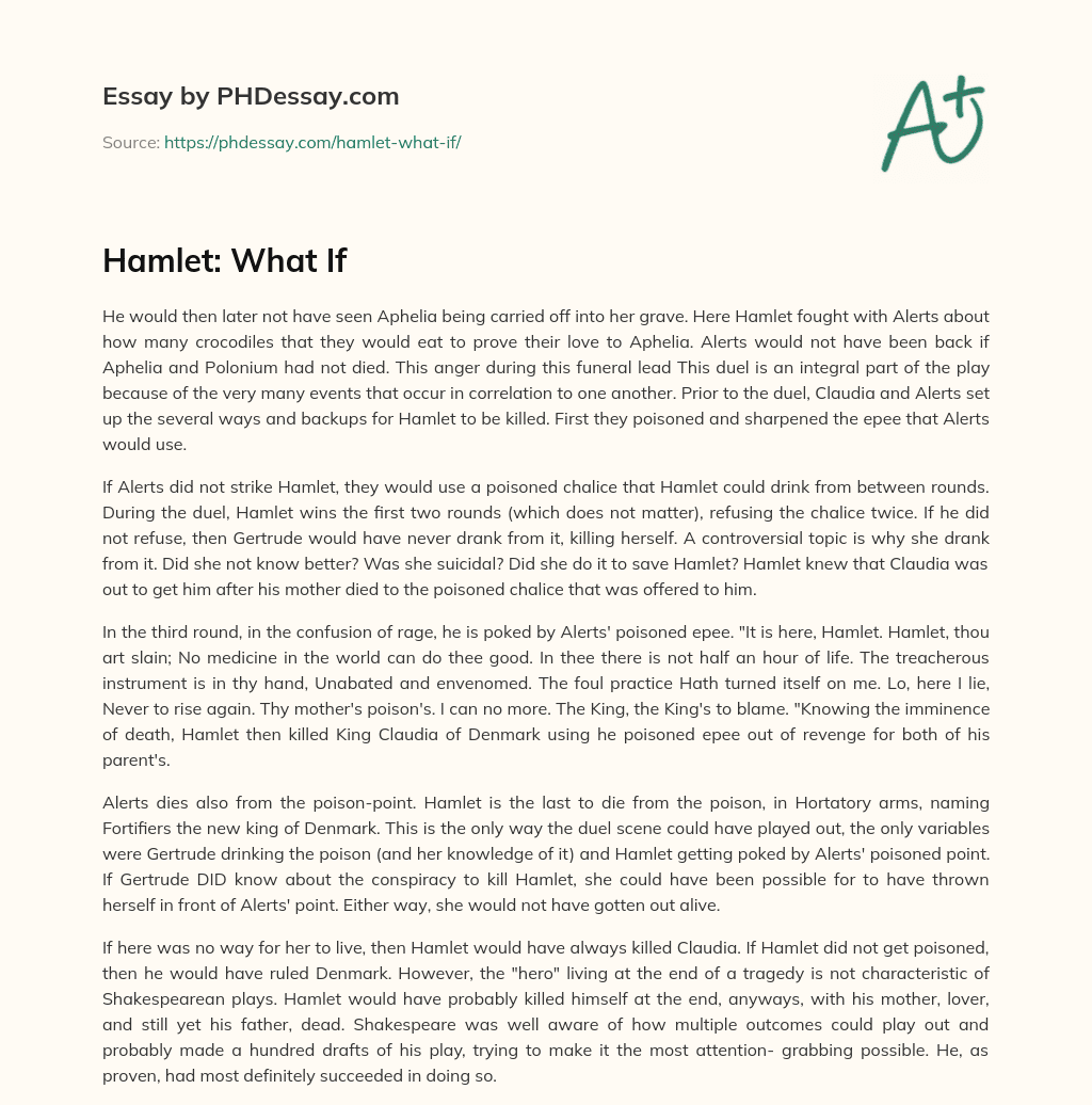 Hamlet: What If essay