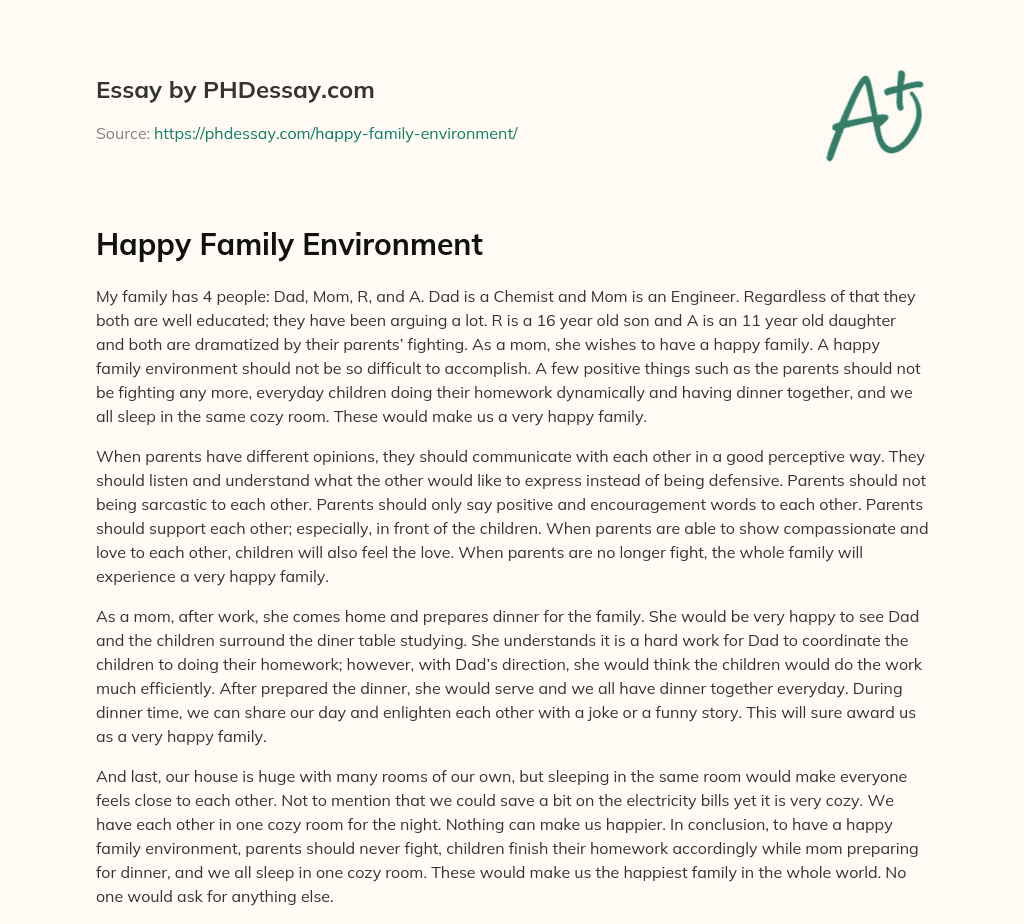 family environment essay