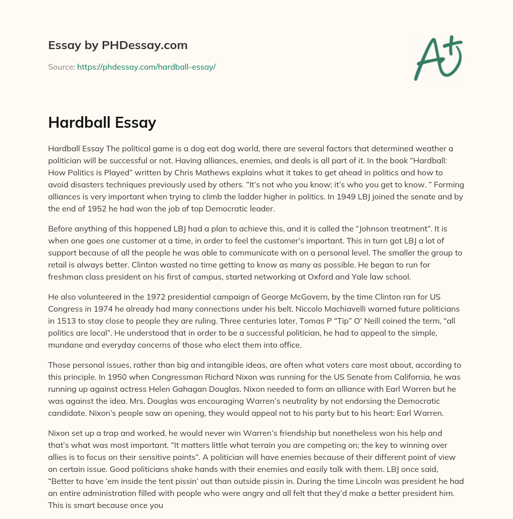 Hardball Essay essay