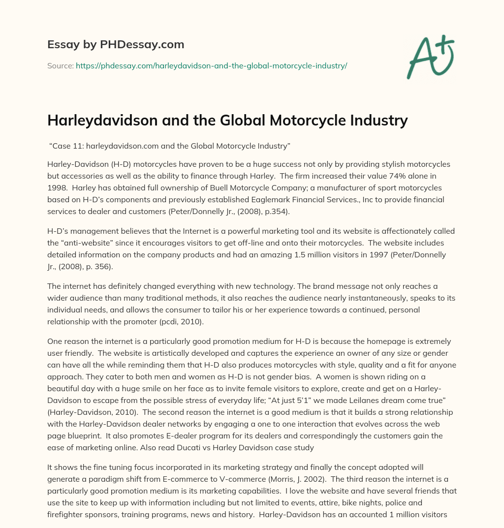 Harleydavidson and the Global Motorcycle Industry essay