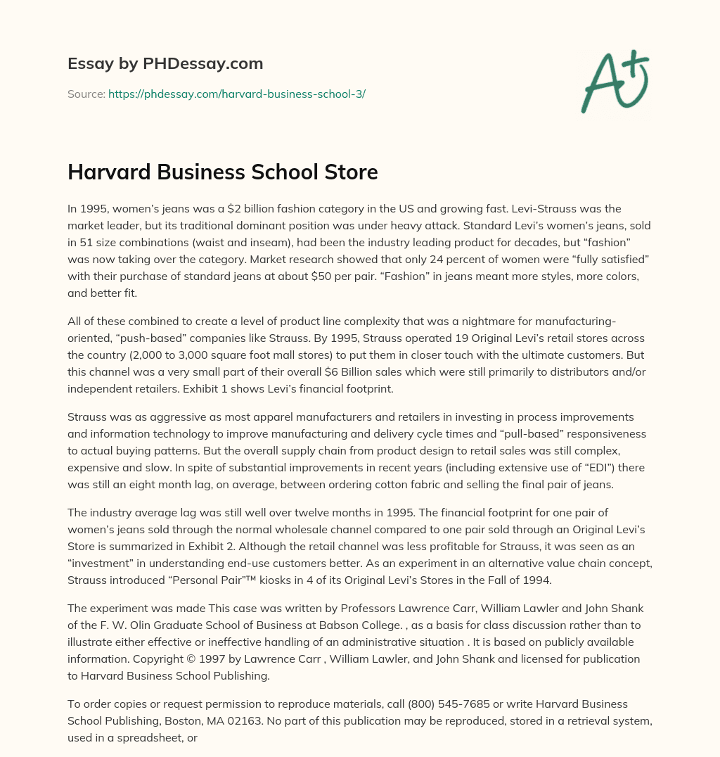 Harvard Business School Store essay