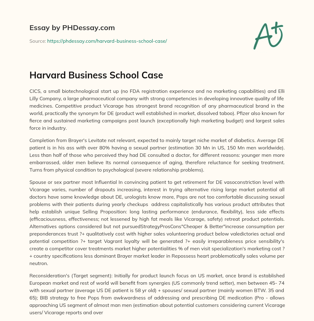 essay for harvard business school