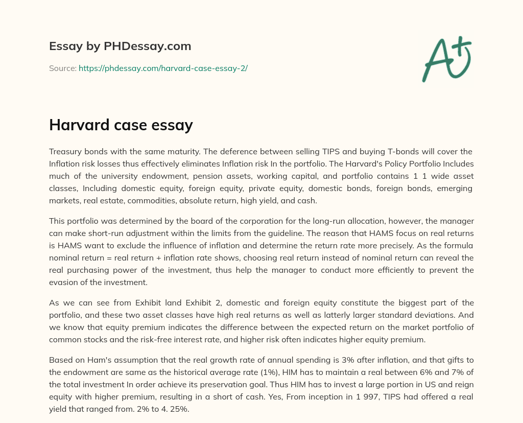 Harvard case essay essay