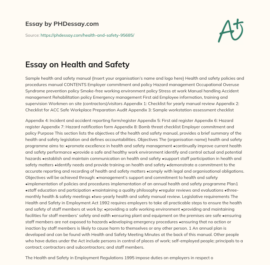 safety essay in english