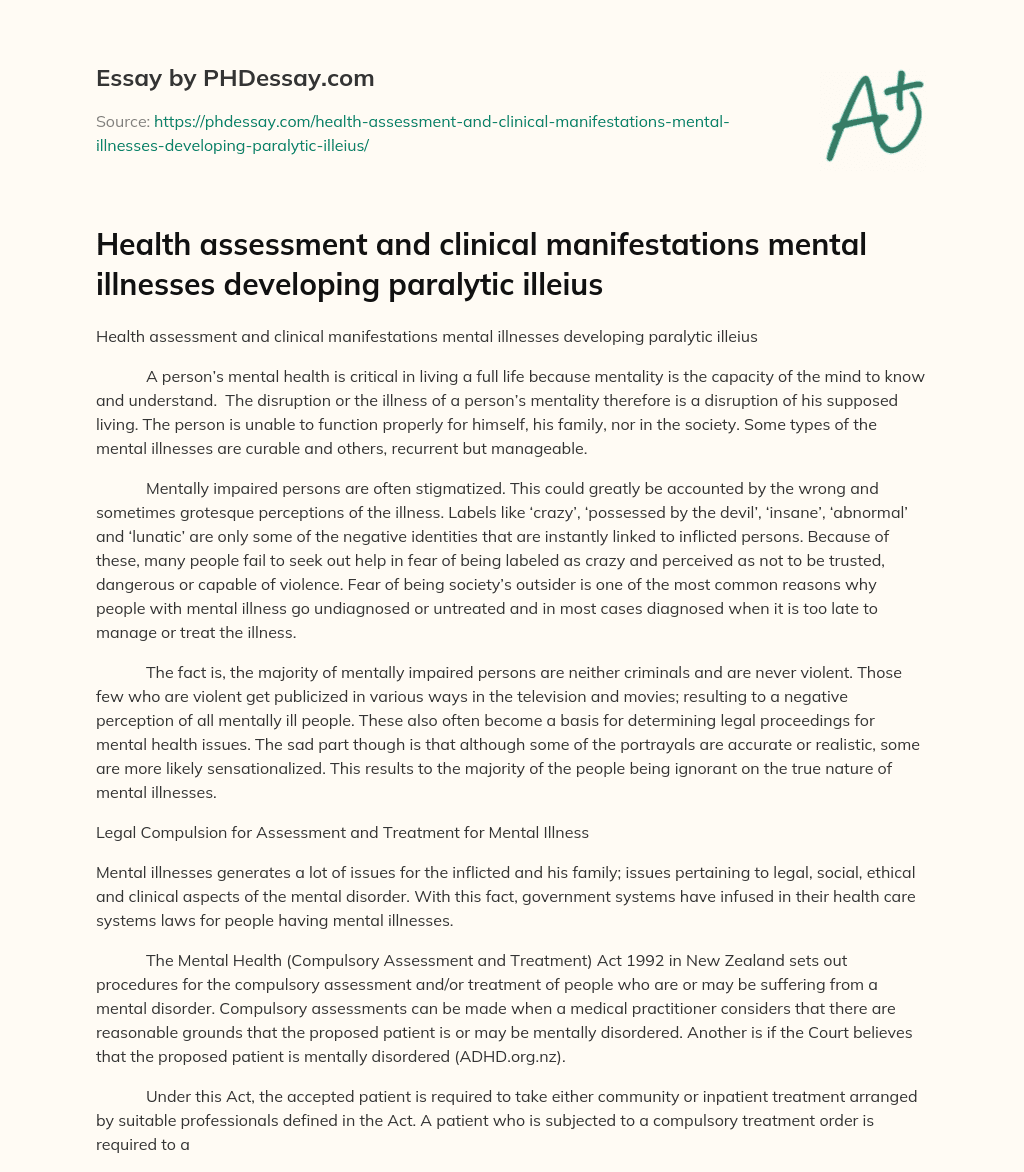 Breaking the Stigma of Mental Illness essay