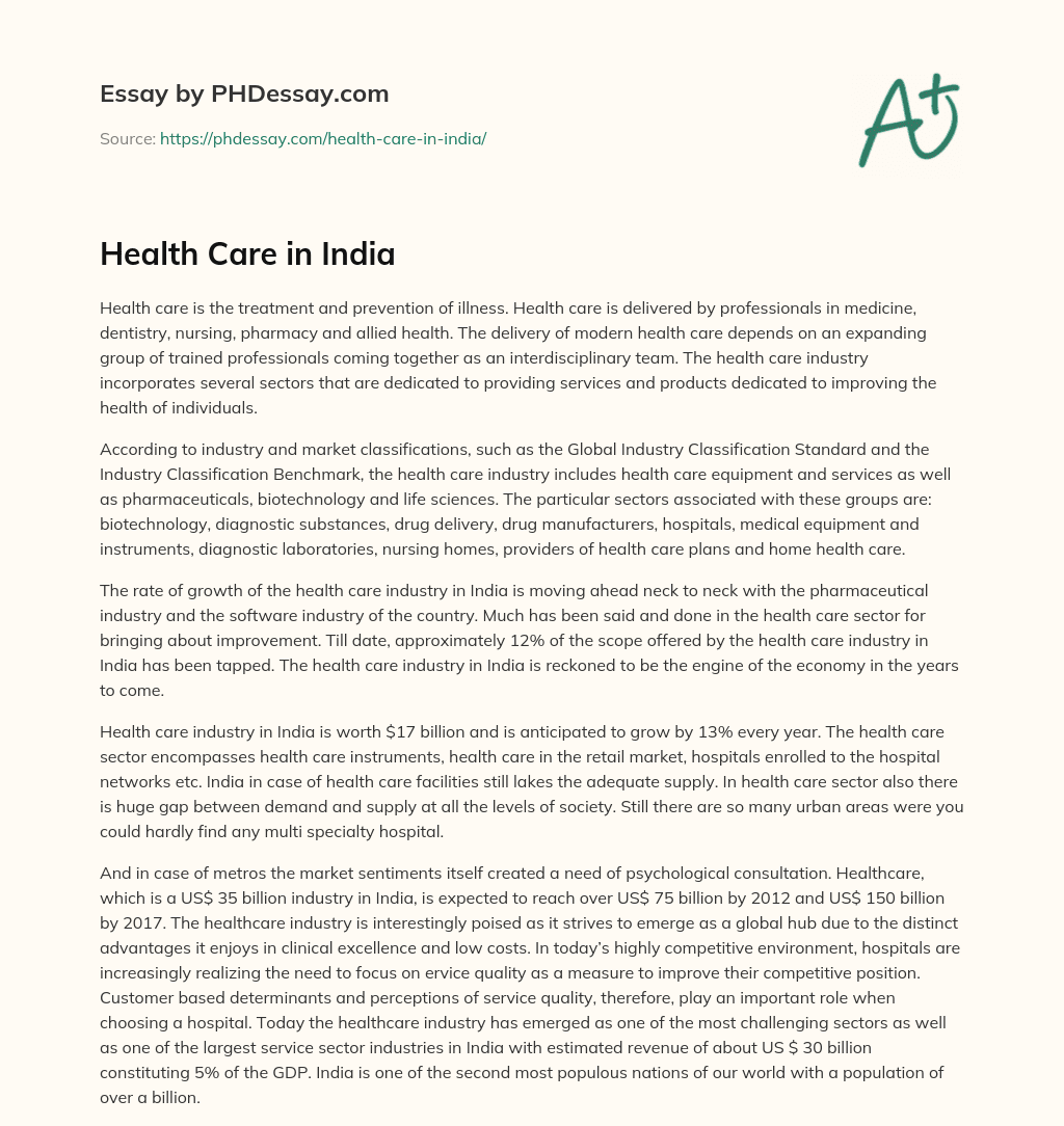 health care in india essay upsc