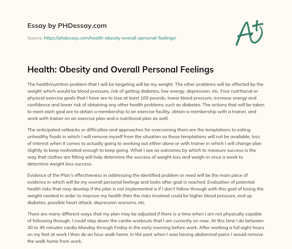obesity personal responsibility essay