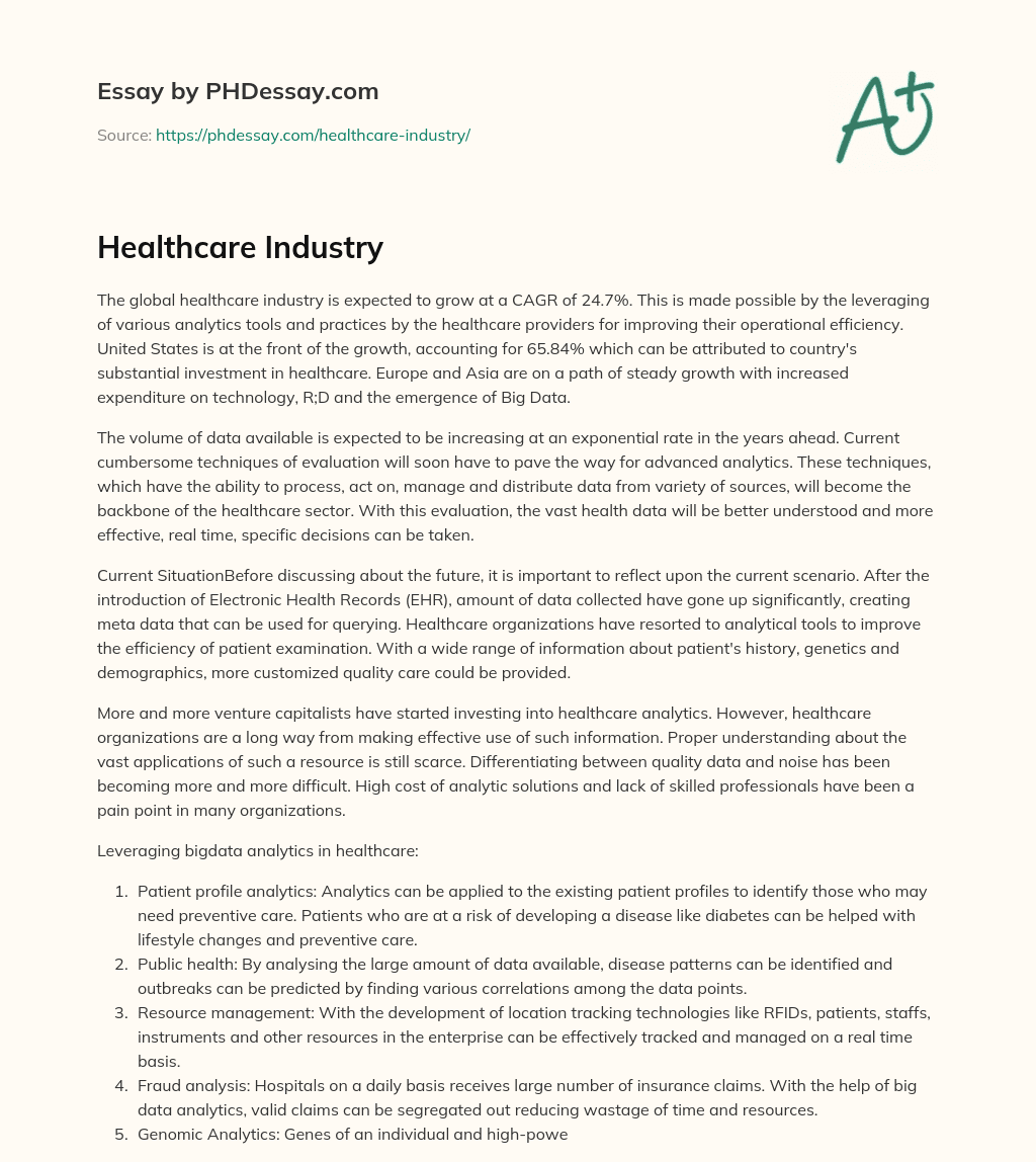 Healthcare Industry essay