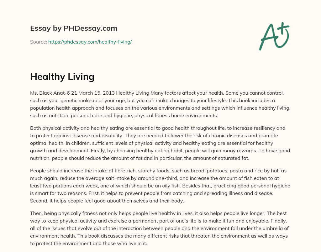 healthy living essay