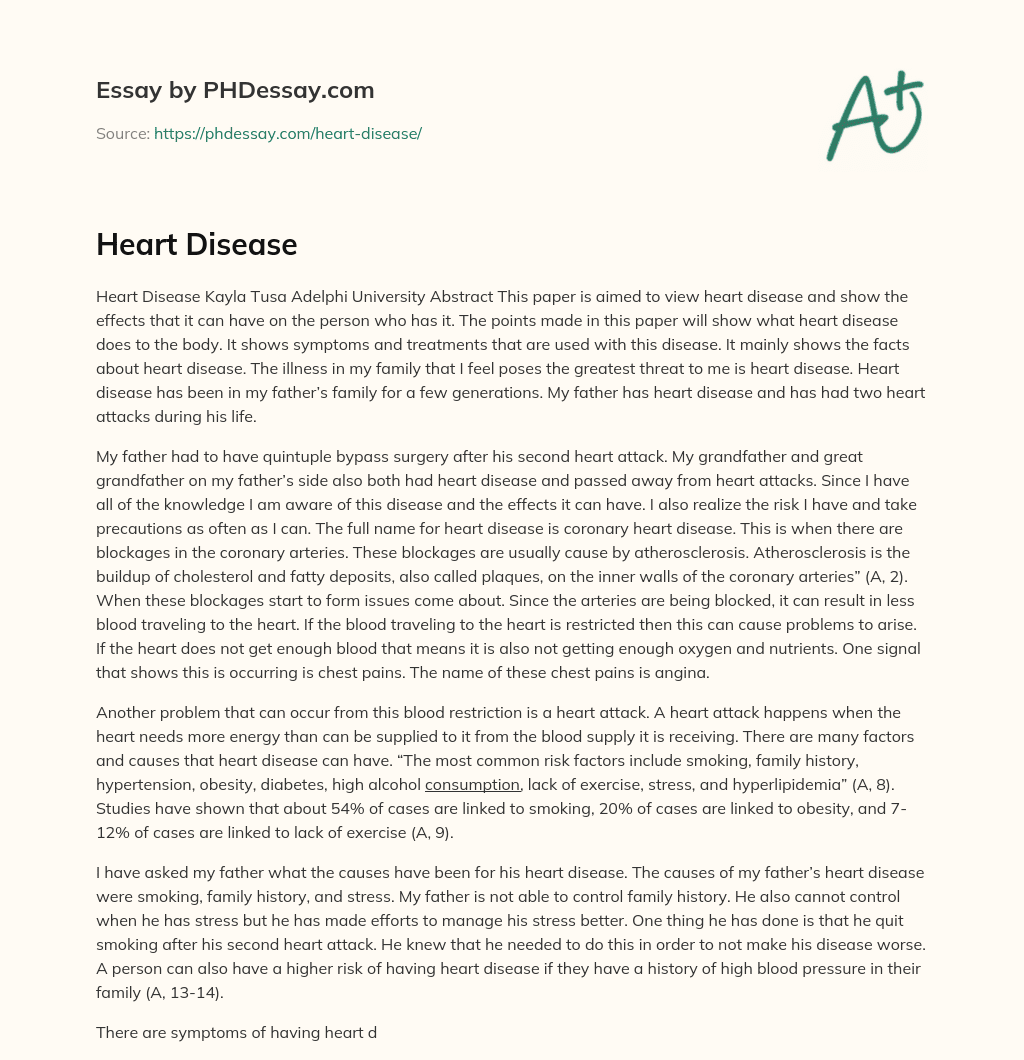 heart disease persuasive essay