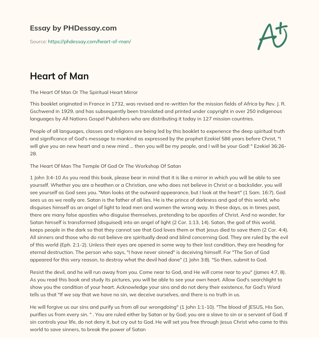 Heart of Man essay