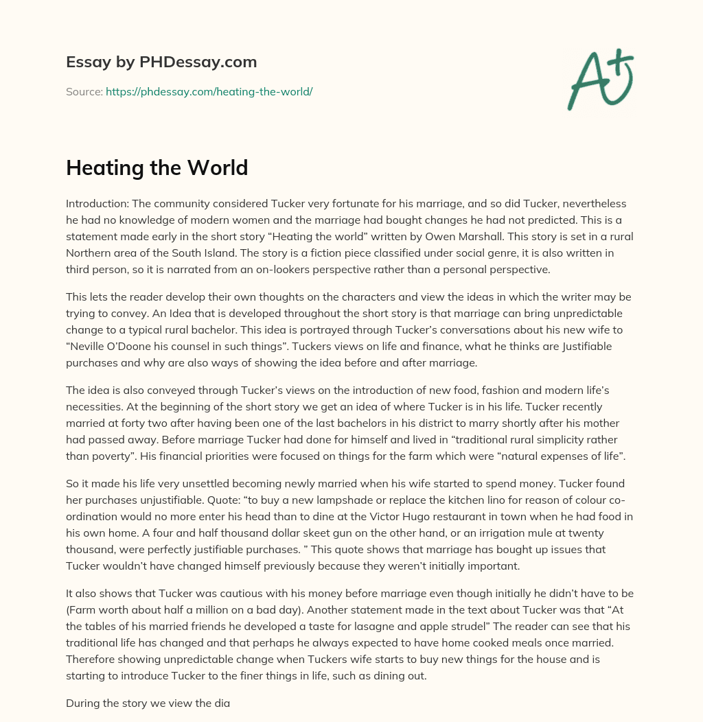 Heating the World essay