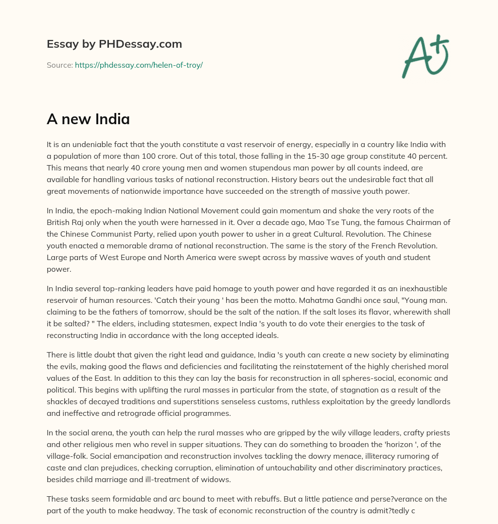 A new India essay