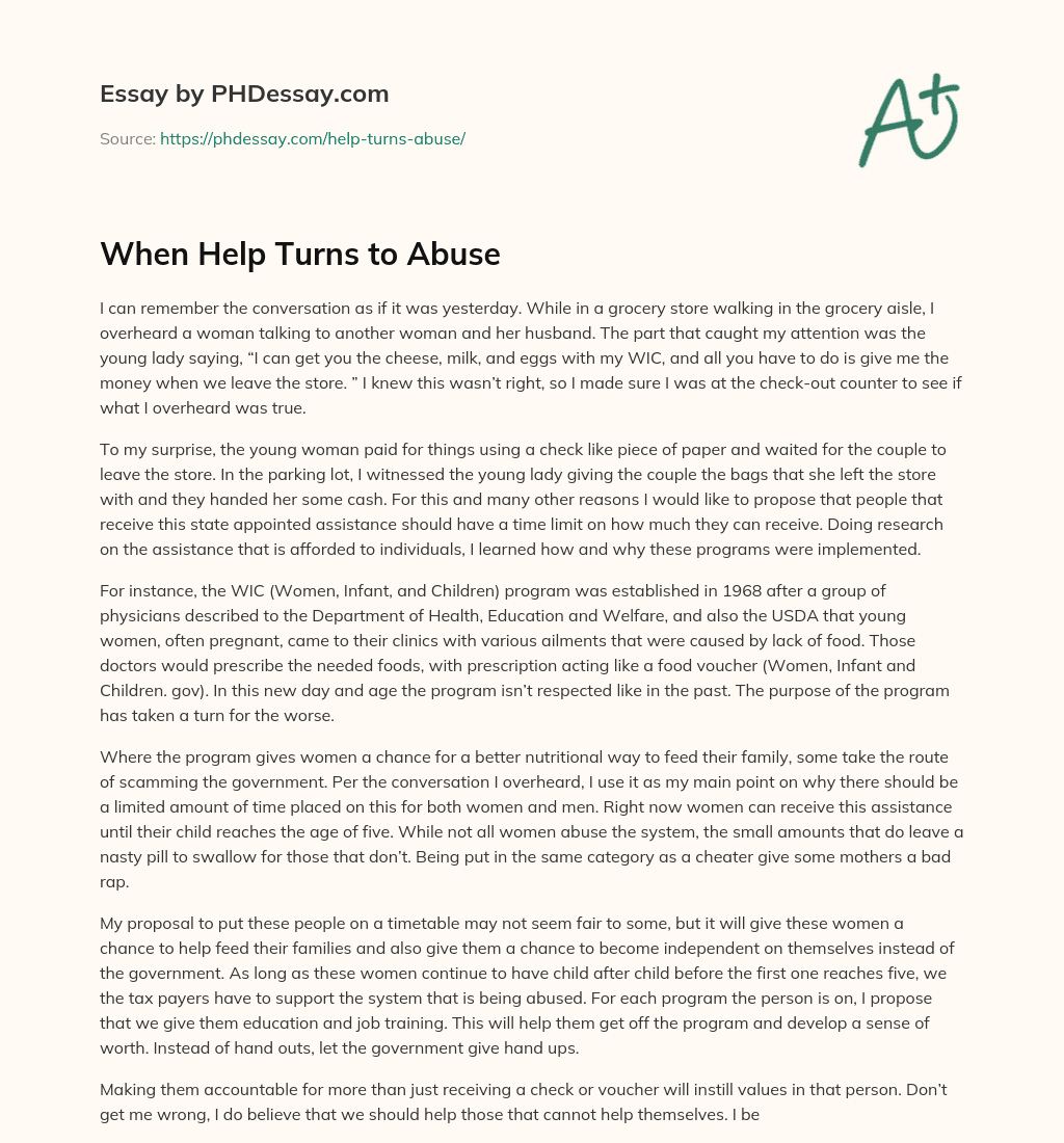 When Help Turns to Abuse essay