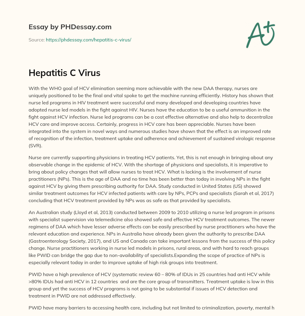 Hepatitis C Virus essay
