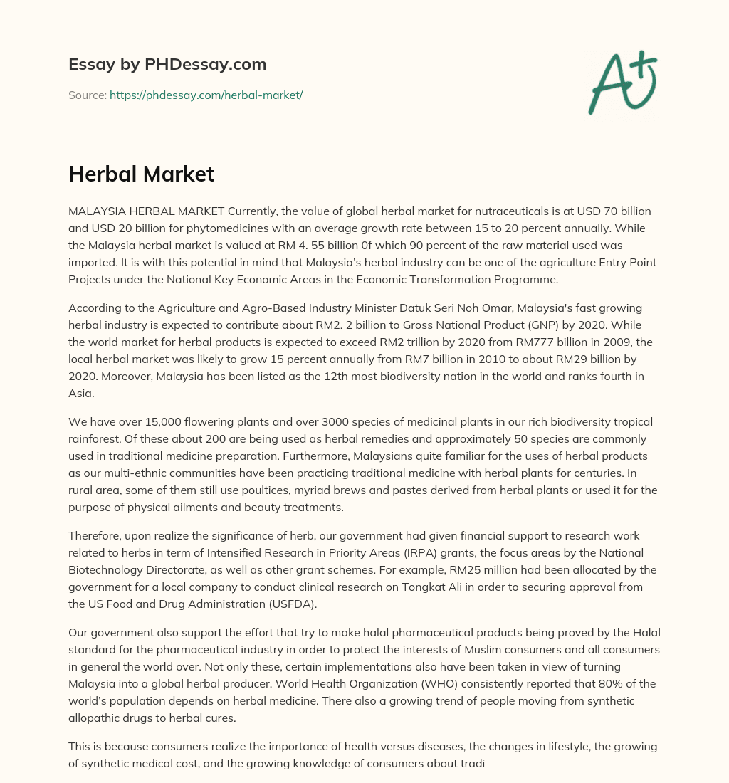 Herbal Market essay