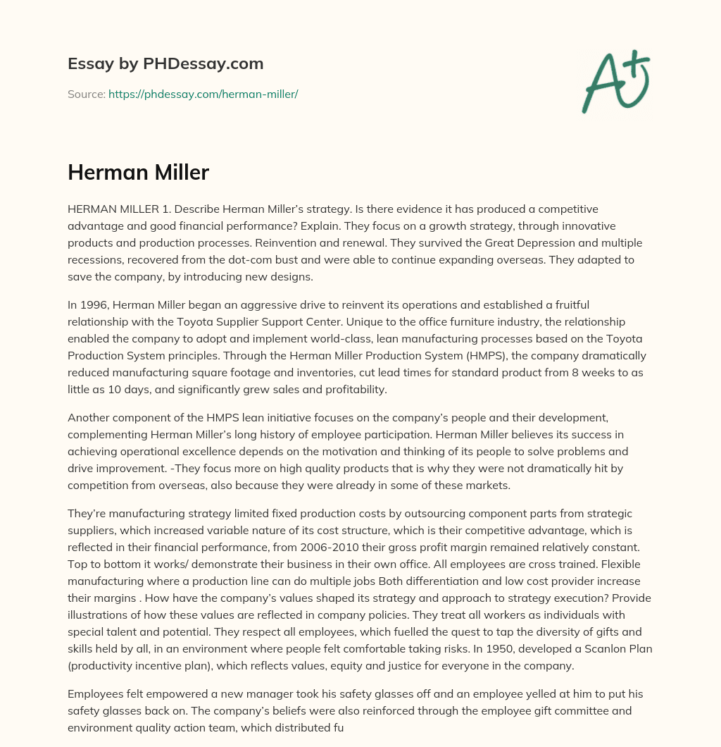 Herman Miller essay