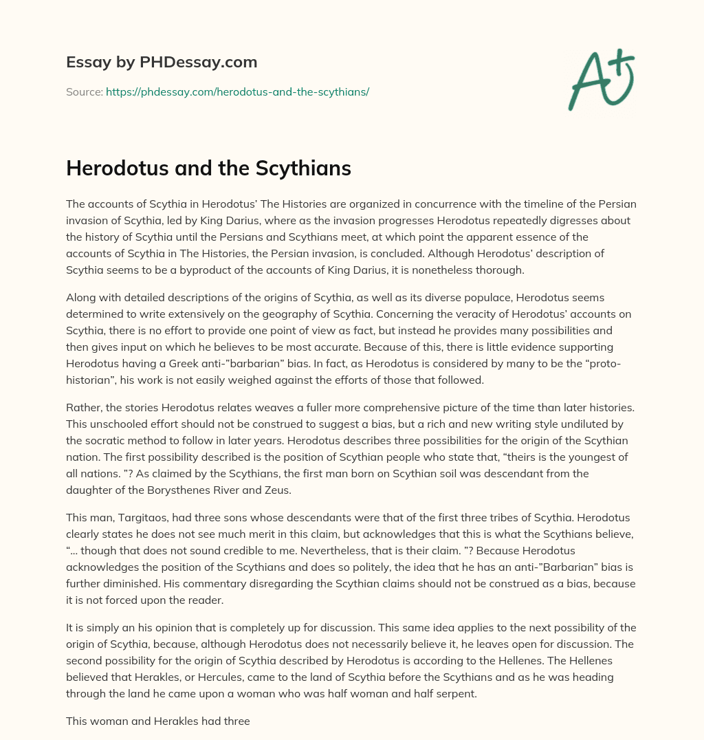 Herodotus and the Scythians essay