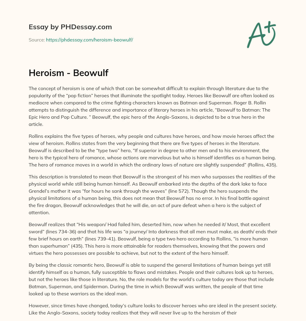 Heroism – Beowulf essay