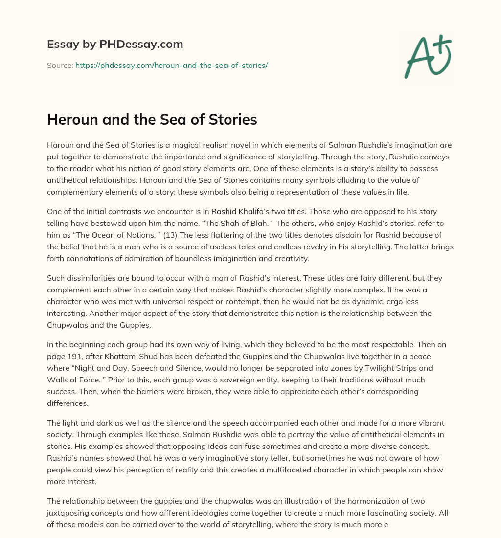 Heroun and the Sea of Stories essay