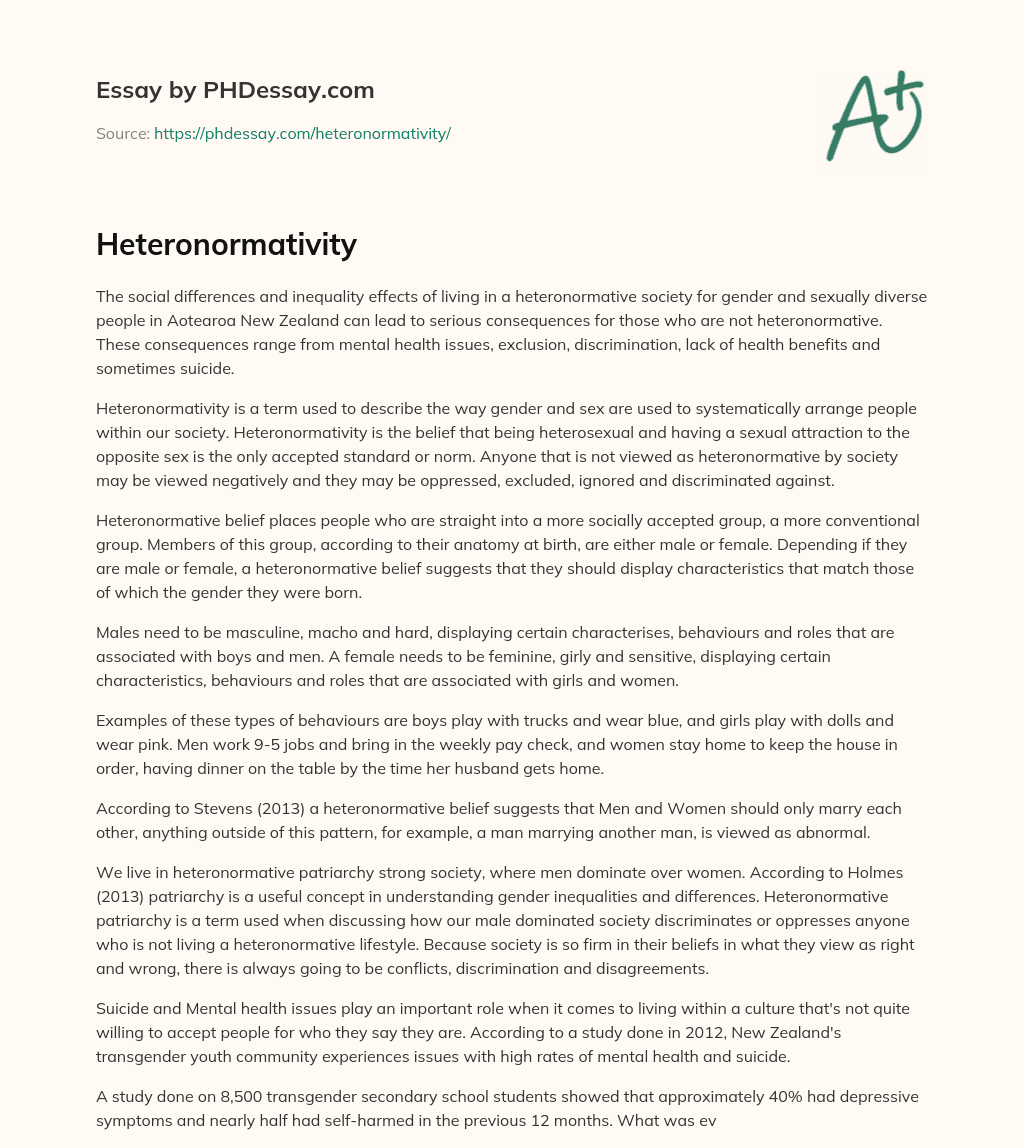Heteronormativity essay