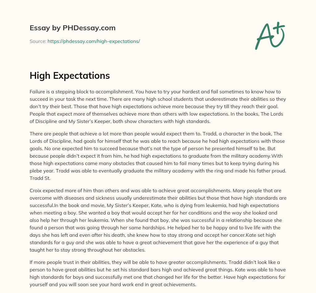 High Expectations essay