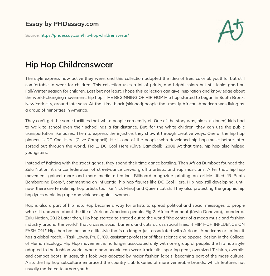 Hip Hop Childrenswear essay