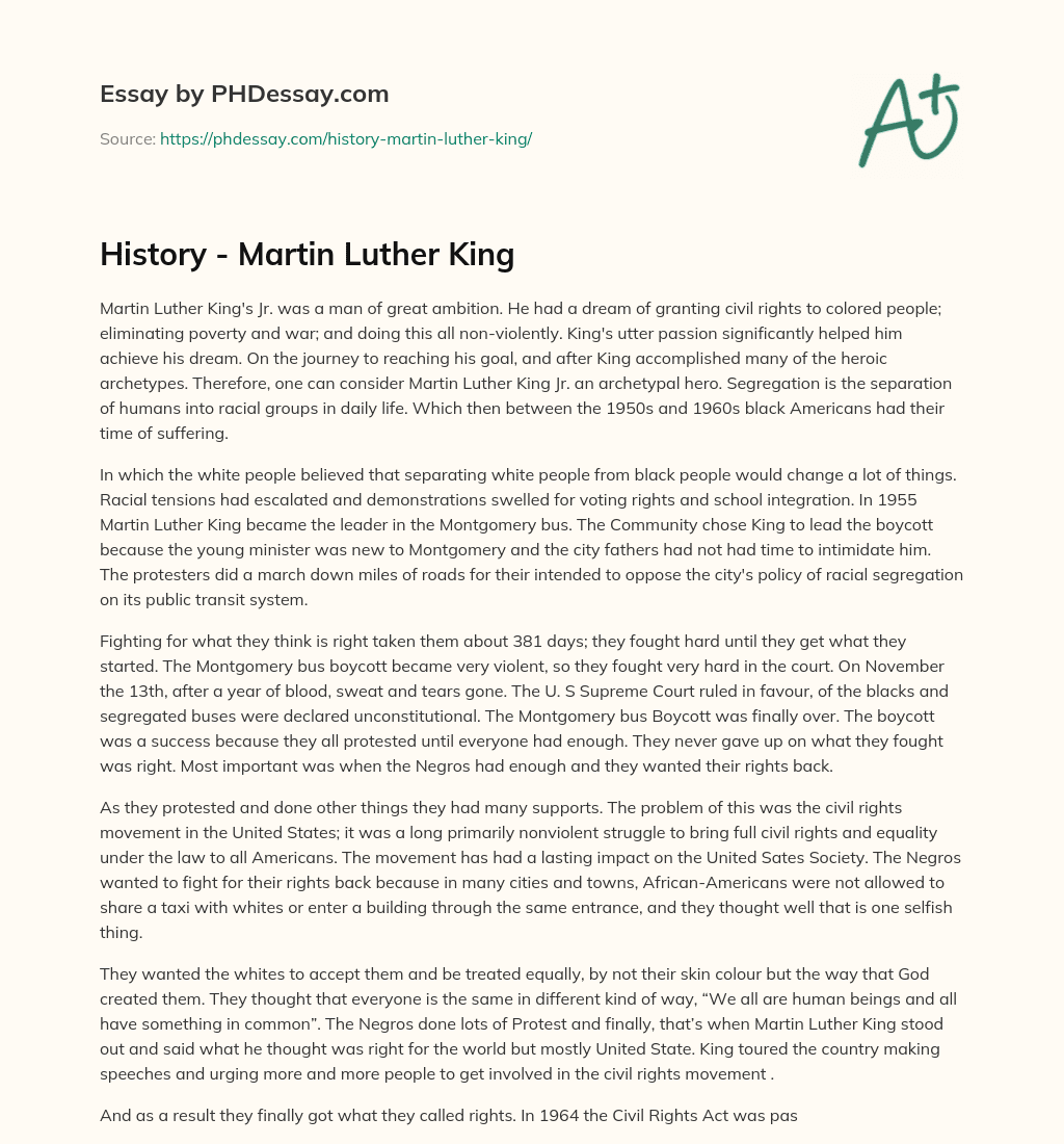 martin luther king history essay