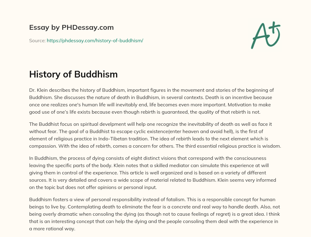 buddhism history essay