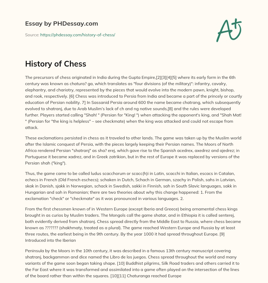 college essay about chess reddit