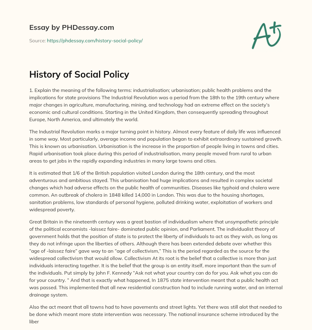 social policy essay ideas