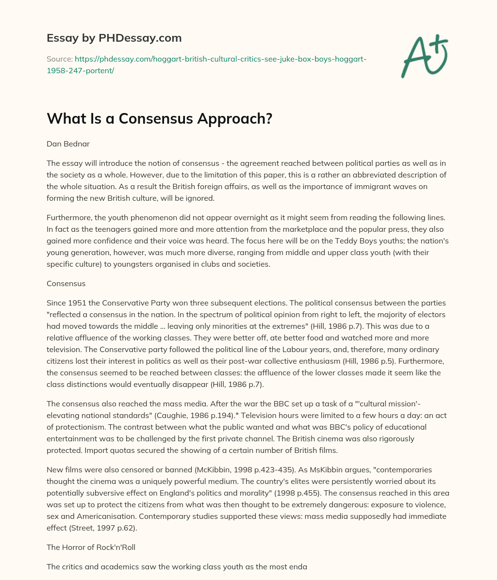 What Is a Consensus Approach? essay