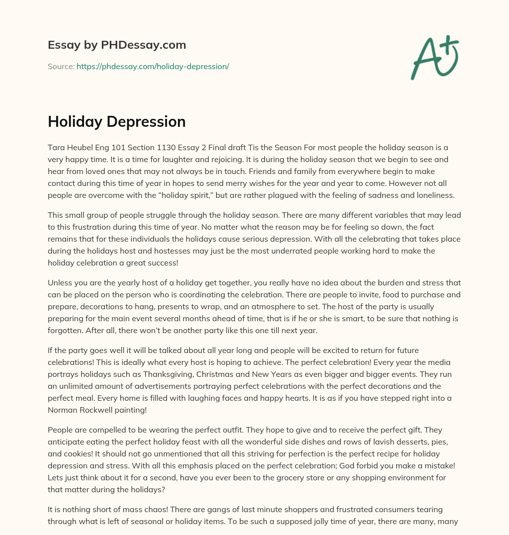 Holiday Depression essay