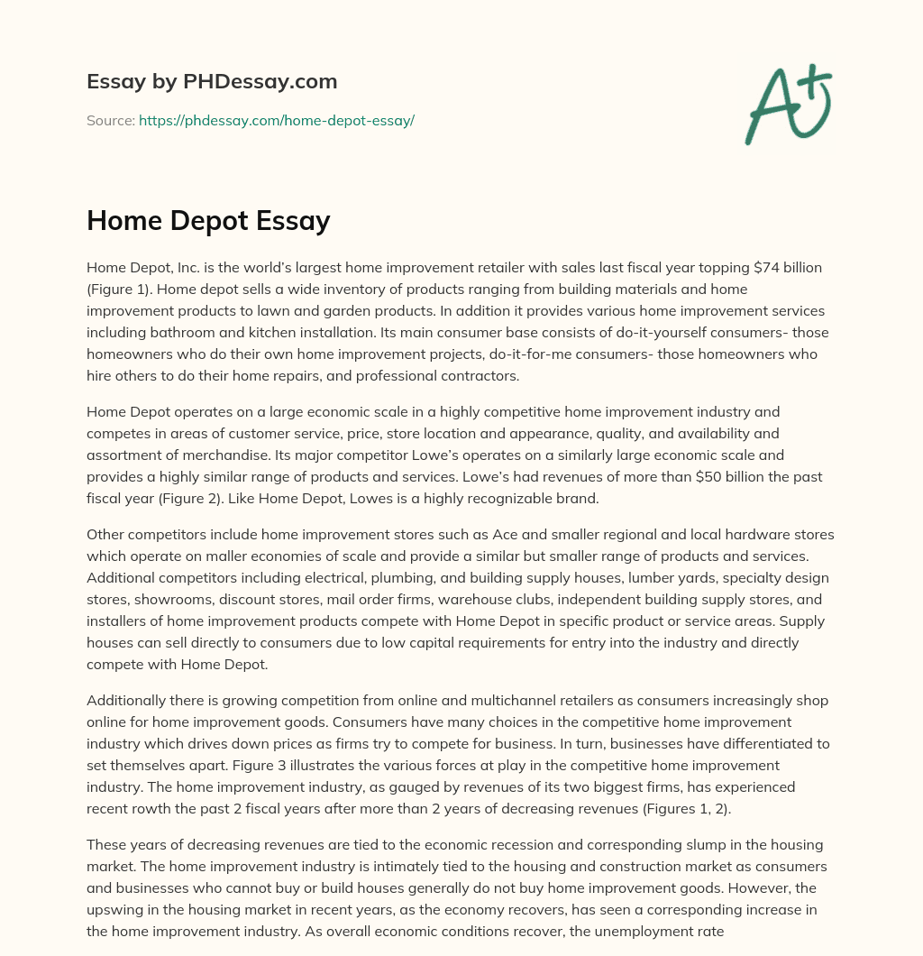 Home Depot Essay essay