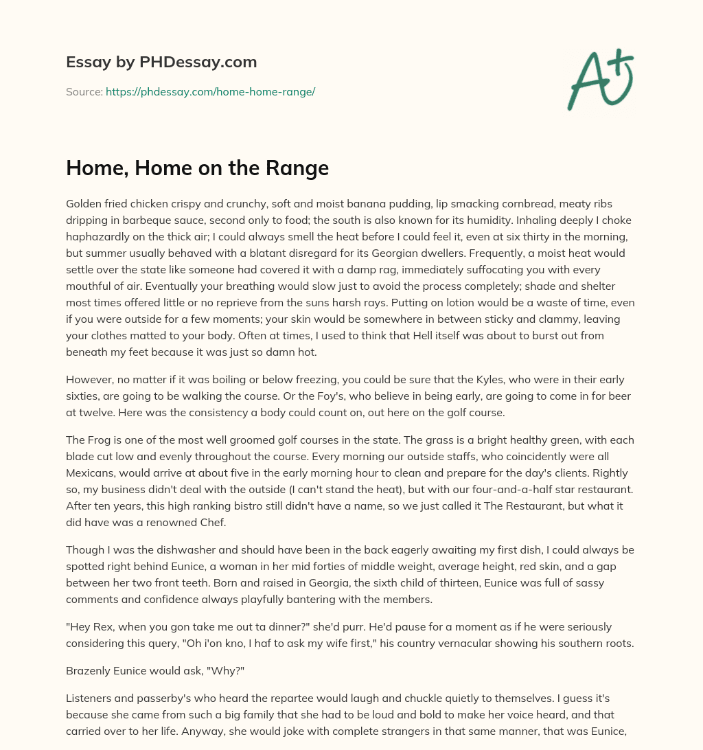 Home, Home on the Range essay