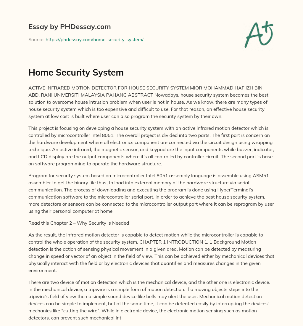 Home Security System essay